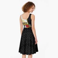 Personalised PNG Madang Provins Midi Dress Papua New Guinea Plumeria Melanesian Pattern - Polynesian Pride