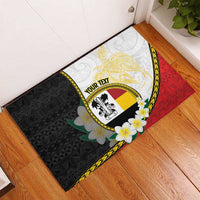 Personalised PNG Madang Provins Rubber Doormat Papua New Guinea Plumeria Melanesian Pattern LT14 - Polynesian Pride