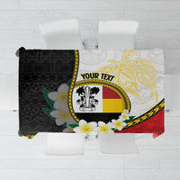 Personalised PNG Madang Provins Tablecloth Papua New Guinea Plumeria Melanesian Pattern LT14 White - Polynesian Pride