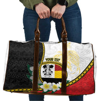 Personalised PNG Madang Provins Travel Bag Papua New Guinea Plumeria Melanesian Pattern - Polynesian Pride