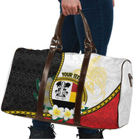 Personalised PNG Madang Provins Travel Bag Papua New Guinea Plumeria Melanesian Pattern - Polynesian Pride
