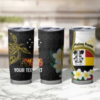 Personalised PNG Madang Provins Tumbler Cup Papua New Guinea Plumeria Melanesian Pattern - Polynesian Pride