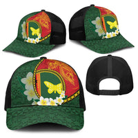 PNG Oro Provins Baseball Net Cap Papua New Guinea Plumeria Melanesian Pattern LT14 - Polynesian Pride