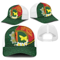 PNG Oro Provins Baseball Net Cap Papua New Guinea Plumeria Melanesian Pattern LT14 - Polynesian Pride
