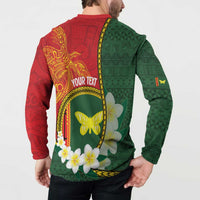 Personalised PNG Oro Provins Button Sweatshirt Papua New Guinea Plumeria Melanesian Pattern LT14 - Polynesian Pride