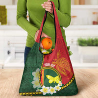 Personalised PNG Oro Provins Grocery Bag Papua New Guinea Plumeria Melanesian Pattern LT14 - Polynesian Pride