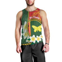 Personalised PNG Oro Provins Men Tank Top Papua New Guinea Plumeria Melanesian Pattern LT14 - Polynesian Pride