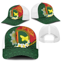 PNG Oro Provins Mesh Trucker Cap Papua New Guinea Plumeria Melanesian Pattern - Polynesian Pride