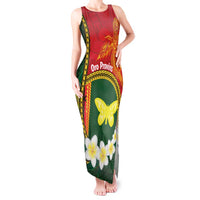 Personalised PNG Oro Provins Tank Maxi Dress Papua New Guinea Plumeria Melanesian Pattern - Polynesian Pride