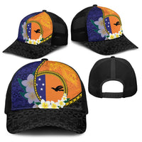 PNG Niu Ailan Baseball Net Cap Papua New Guinea Plumeria Melanesian Pattern LT14 - Polynesian Pride