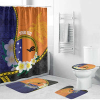 Personalised PNG Niu Ailan Bathroom Set Papua New Guinea Plumeria Melanesian Pattern - Polynesian Pride