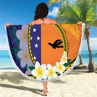 Personalised PNG Niu Ailan Beach Blanket Papua New Guinea Plumeria Melanesian Pattern LT14 - Polynesian Pride