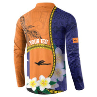 Personalised PNG Niu Ailan Button Sweatshirt Papua New Guinea Plumeria Melanesian Pattern LT14 - Polynesian Pride