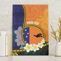 Personalised PNG Niu Ailan Canvas Wall Art Papua New Guinea Plumeria Melanesian Pattern LT14 Without Frame Orange - Polynesian Pride