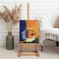 Personalised PNG Niu Ailan Canvas Wall Art Papua New Guinea Plumeria Melanesian Pattern LT14 - Polynesian Pride
