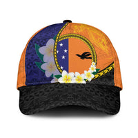 PNG Niu Ailan Classic Cap Papua New Guinea Plumeria Melanesian Pattern LT14 Universal Fit Orange - Polynesian Pride