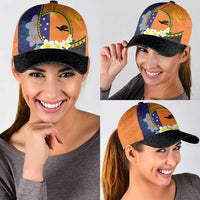 PNG Niu Ailan Classic Cap Papua New Guinea Plumeria Melanesian Pattern LT14 - Polynesian Pride