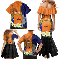 Personalised PNG Niu Ailan Family Matching Mermaid Dress and Hawaiian Shirt Papua New Guinea Plumeria Melanesian Pattern - Polynesian Pride