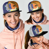 PNG Niu Ailan Mesh Trucker Cap Papua New Guinea Plumeria Melanesian Pattern LT14 - Polynesian Pride
