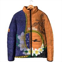 Personalised PNG Niu Ailan Padded Jacket Papua New Guinea Plumeria Melanesian Pattern LT14 - Polynesian Pride