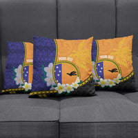 Personalised PNG Niu Ailan Pillow Cover Papua New Guinea Plumeria Melanesian Pattern - Polynesian Pride