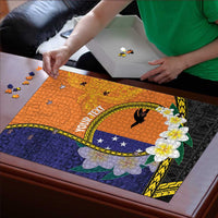 Personalised PNG Niu Ailan Puzzle Papua New Guinea Plumeria Melanesian Pattern - Polynesian Pride