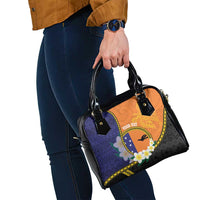 Personalised PNG Niu Ailan Shoulder Handbag Papua New Guinea Plumeria Melanesian Pattern - Polynesian Pride