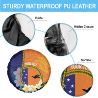 Personalised PNG Niu Ailan Spare Tire Cover Papua New Guinea Plumeria Melanesian Pattern - Polynesian Pride