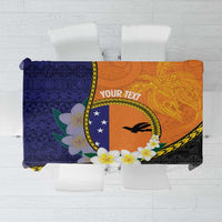 Personalised PNG Niu Ailan Tablecloth Papua New Guinea Plumeria Melanesian Pattern LT14 Orange - Polynesian Pride