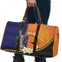 Personalised PNG Niu Ailan Travel Bag Papua New Guinea Plumeria Melanesian Pattern - Polynesian Pride