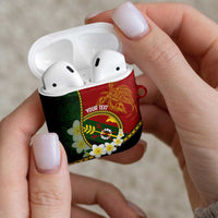 Personalised PNG Simbu Provins AirPods Case Papua New Guinea Plumeria Melanesian Pattern LT14 - Polynesian Pride