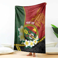Personalised PNG Simbu Provins Blanket Papua New Guinea Plumeria Melanesian Pattern - Polynesian Pride