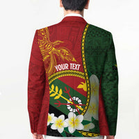 Personalised PNG Simbu Provins Blazer Papua New Guinea Plumeria Melanesian Pattern - Polynesian Pride