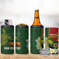 Personalised PNG Simbu Provins 4 in 1 Can Cooler Tumbler Papua New Guinea Plumeria Melanesian Pattern - Polynesian Pride
