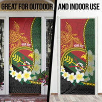 Personalised PNG Simbu Provins Door Cover Papua New Guinea Plumeria Melanesian Pattern - Polynesian Pride