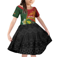 Personalised PNG Simbu Provins Family Matching Off Shoulder Short Dress and Hawaiian Shirt Papua New Guinea Plumeria Melanesian Pattern - Polynesian Pride
