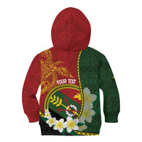 Personalised PNG Simbu Provins Kid Hoodie Papua New Guinea Plumeria Melanesian Pattern - Polynesian Pride