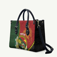 Personalised PNG Simbu Provins Leather Bag Papua New Guinea Plumeria Melanesian Pattern - Polynesian Pride