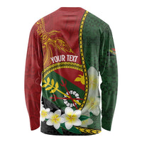Personalised PNG Simbu Provins Long Sleeve Shirt Papua New Guinea Plumeria Melanesian Pattern LT14 - Polynesian Pride