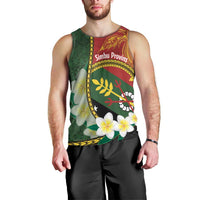 Personalised PNG Simbu Provins Men Tank Top Papua New Guinea Plumeria Melanesian Pattern LT14 - Polynesian Pride