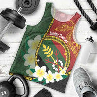 Personalised PNG Simbu Provins Men Tank Top Papua New Guinea Plumeria Melanesian Pattern LT14 - Polynesian Pride