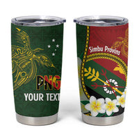 Personalised PNG Simbu Provins Tumbler Cup Papua New Guinea Plumeria Melanesian Pattern - Polynesian Pride