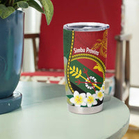 Personalised PNG Simbu Provins Tumbler Cup Papua New Guinea Plumeria Melanesian Pattern - Polynesian Pride