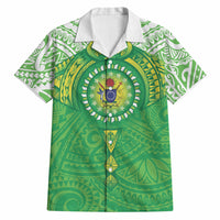 Cook Islands Manta Ray Hawaiian Shirt Kuki Airani Tattoo Green Color LT14 Green - Polynesian Pride