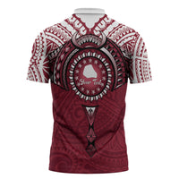 Personalised Cook Islands Mangaia Zipper Polo Shirt Map With Kuki Airani Manta Ray Tattoo LT14 - Polynesian Pride
