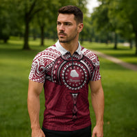 Personalised Cook Islands Mangaia Zipper Polo Shirt Map With Kuki Airani Manta Ray Tattoo LT14 - Polynesian Pride