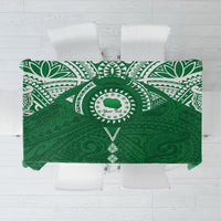 Personalised Cook Islands Rarotonga Tablecloth Map With Kuki Airani Manta Ray Tattoo LT14 Green - Polynesian Pride