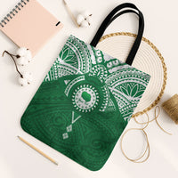 Personalised Cook Islands Rarotonga Tote Bag Map With Kuki Airani Manta Ray Tattoo LT14 Black Strap One Size Green - Polynesian Pride