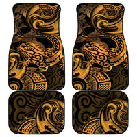 New Zealand Tuatara Car Mats Aotearoa Maori Clematis Flowers - Gold LT14 - Polynesian Pride