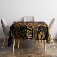New Zealand Tuatara Tablecloth Aotearoa Maori Clematis Flowers - Gold LT14 - Polynesian Pride